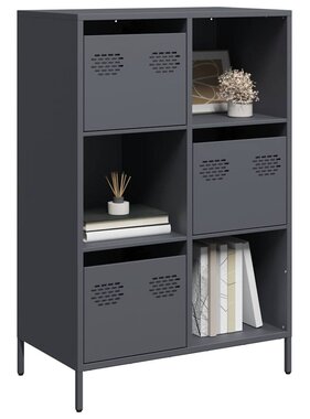 VidaXL Hoge kast 68x39x103,5 cm staal antracietkleurig