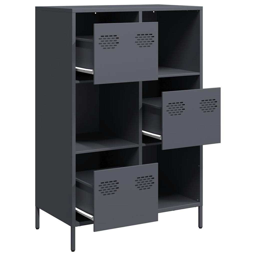 VidaXL Hoge kast 68x39x103,5 cm staal antracietkleurig