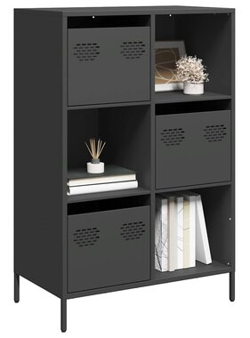 VidaXL Hoge kast 68x39x103,5 cm staal zwart