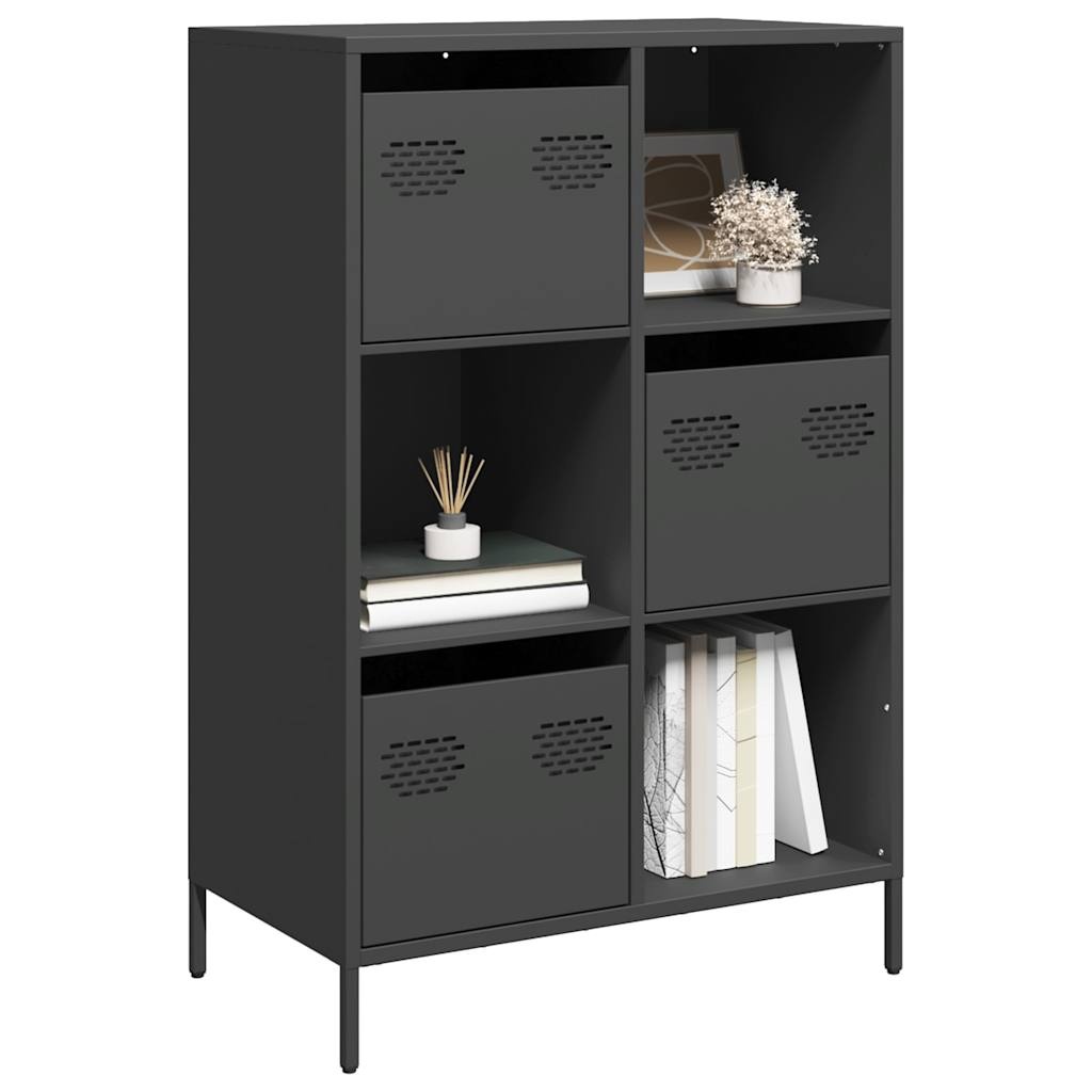 VidaXL Hoge kast 68x39x103,5 cm staal zwart