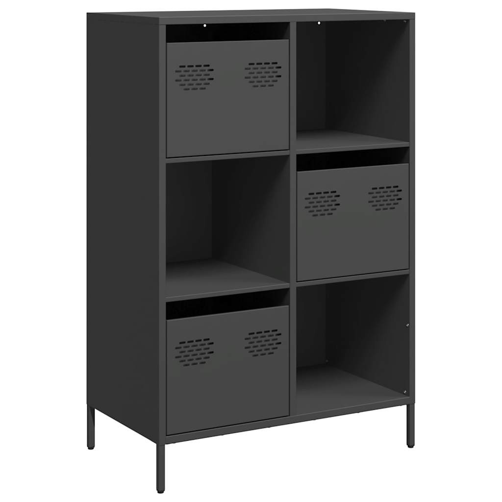 VidaXL Hoge kast 68x39x103,5 cm staal zwart
