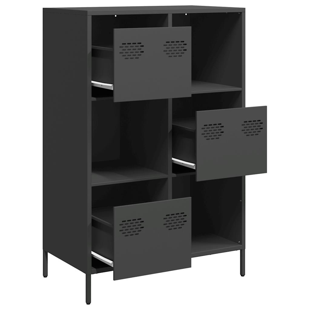 VidaXL Hoge kast 68x39x103,5 cm staal zwart