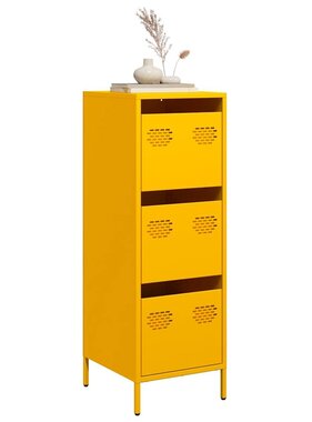VidaXL Hoge kast 39x35x103,5 cm staal mosterdgeel