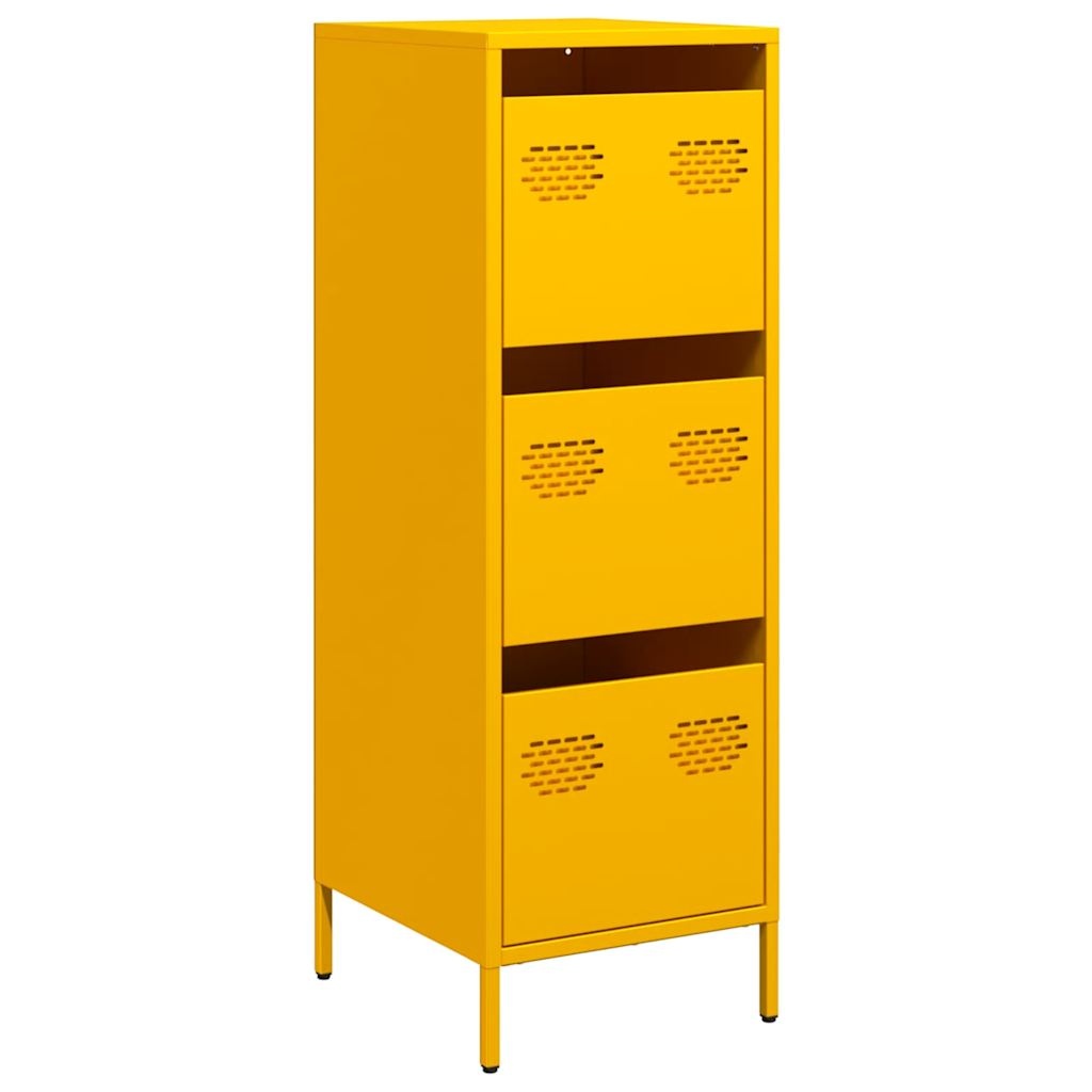 VidaXL Hoge kast 39x35x103,5 cm staal mosterdgeel