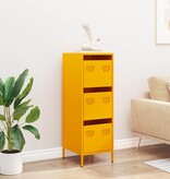 VidaXL Hoge kast 39x35x103,5 cm staal mosterdgeel