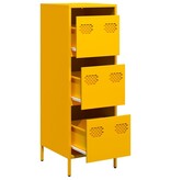 VidaXL Hoge kast 39x35x103,5 cm staal mosterdgeel