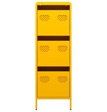 VidaXL Hoge kast 39x35x103,5 cm staal mosterdgeel