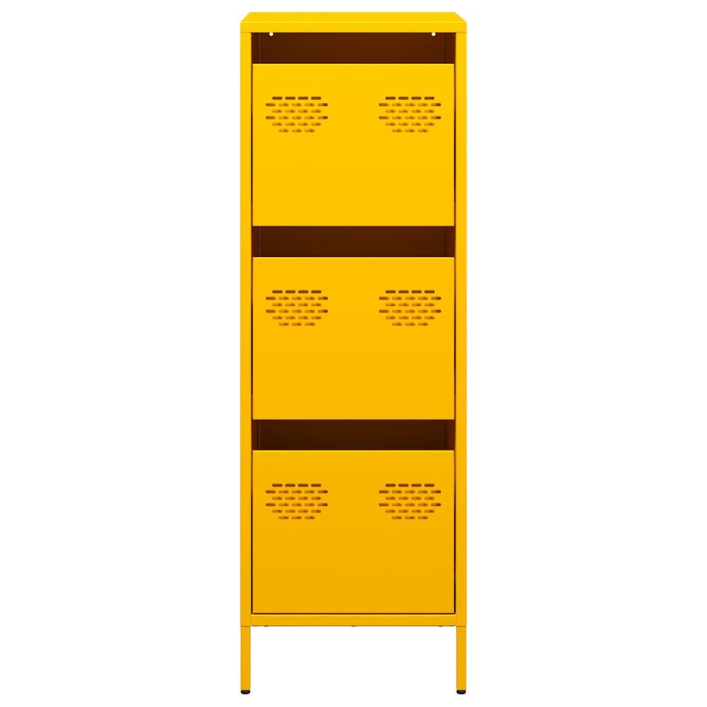 VidaXL Hoge kast 39x35x103,5 cm staal mosterdgeel