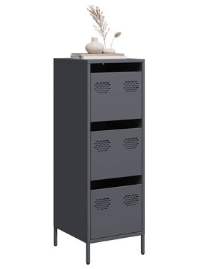 VidaXL Hoge kast 39x35x103,5 cm staal antracietkleurig