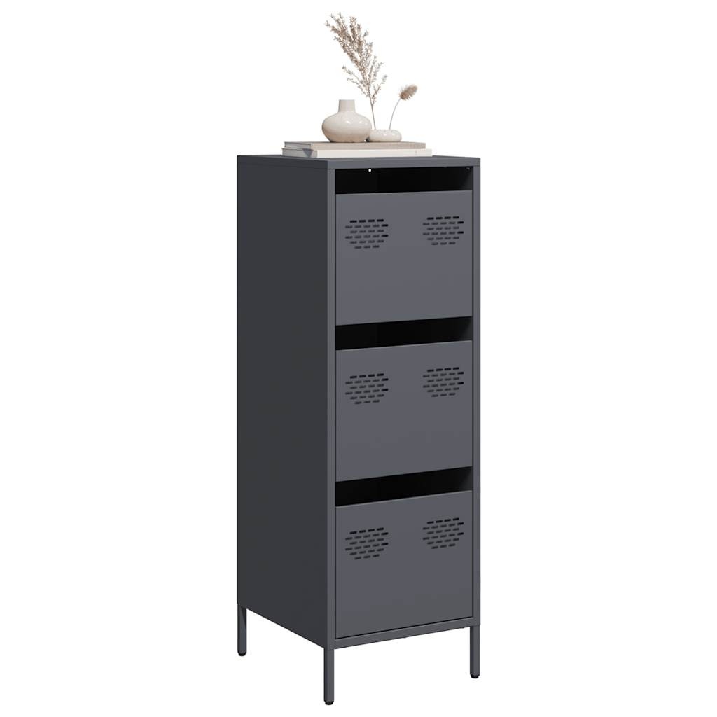 VidaXL Hoge kast 39x35x103,5 cm staal antracietkleurig