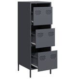 VidaXL Hoge kast 39x35x103,5 cm staal antracietkleurig