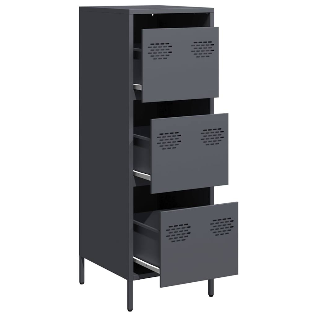 VidaXL Hoge kast 39x35x103,5 cm staal antracietkleurig