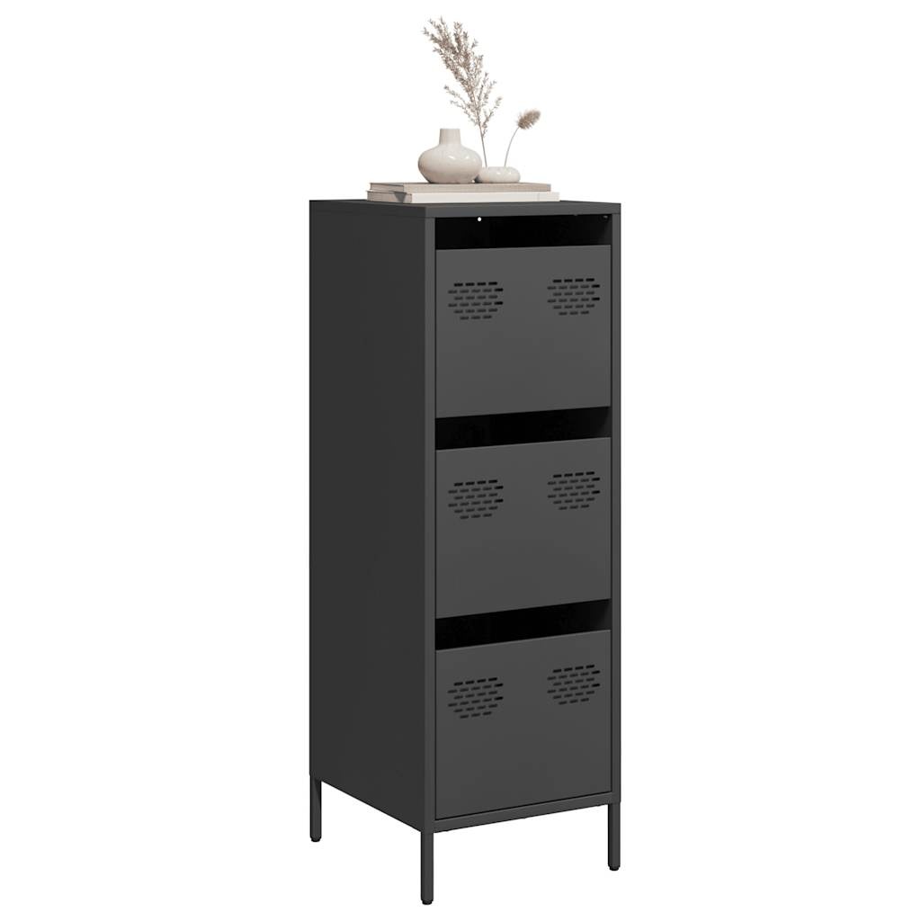 VidaXL Hoge kast 39x35x103,5 cm staal zwart
