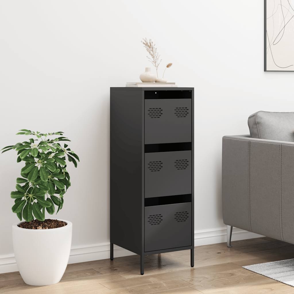 VidaXL Hoge kast 39x35x103,5 cm staal zwart