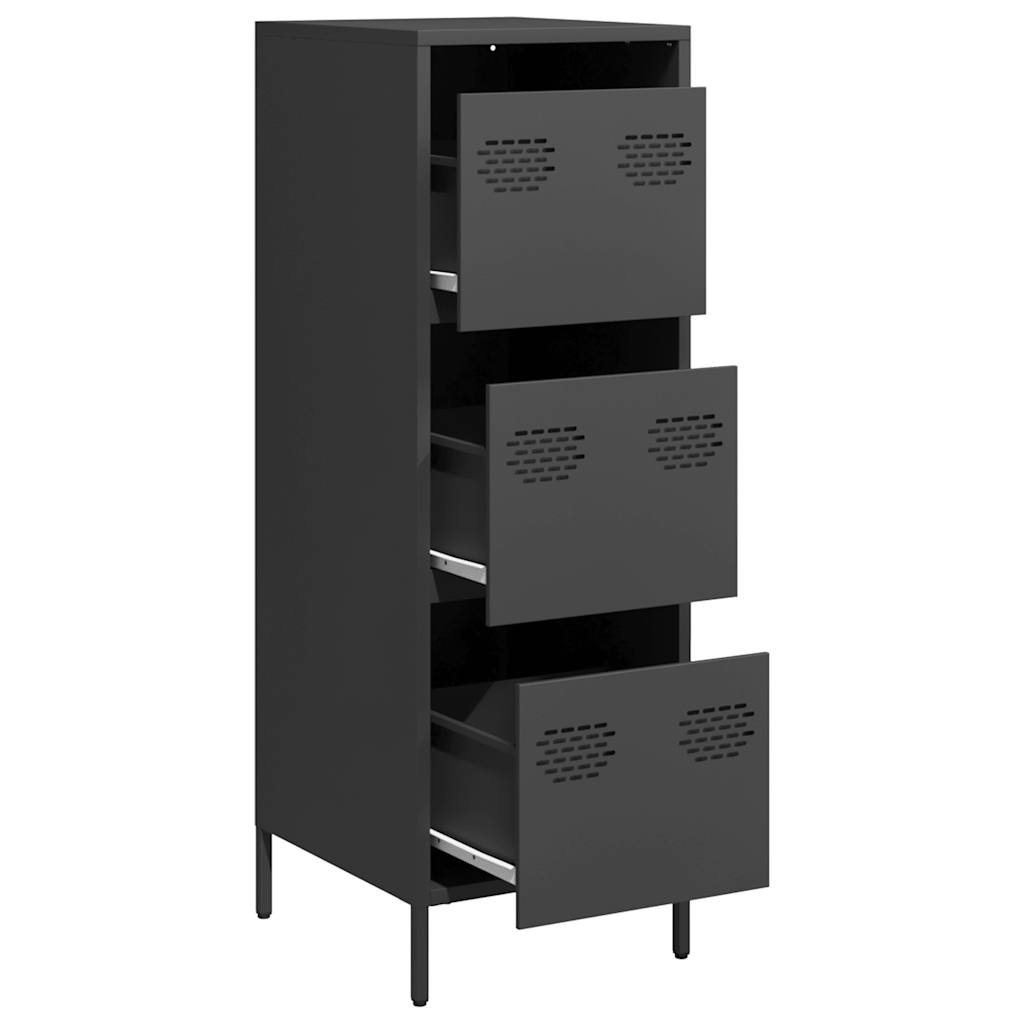 VidaXL Hoge kast 39x35x103,5 cm staal zwart