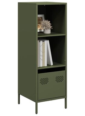 VidaXL Hoge kast 35x39x103,5 cm staal olijfgroen