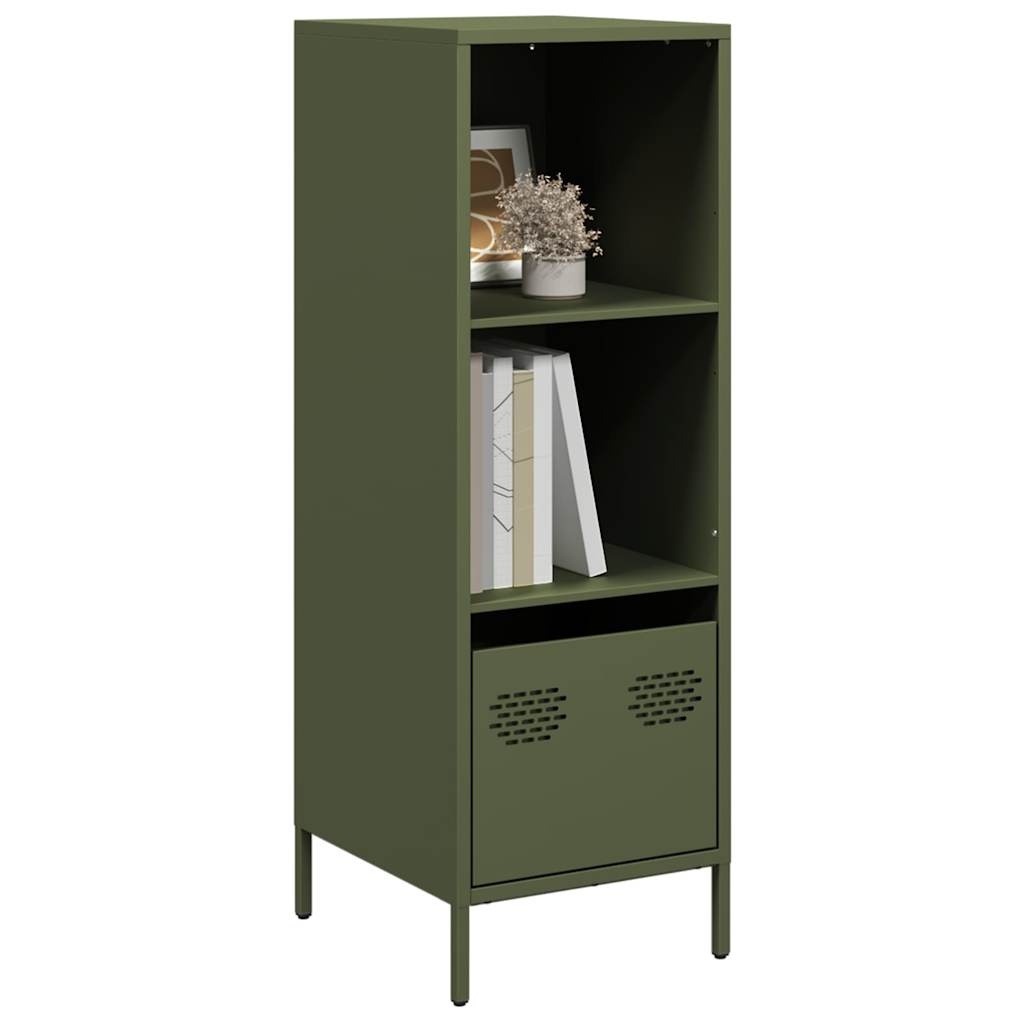 VidaXL Hoge kast 35x39x103,5 cm staal olijfgroen