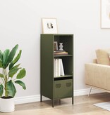 VidaXL Hoge kast 35x39x103,5 cm staal olijfgroen