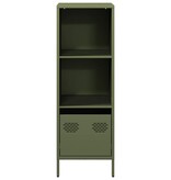 VidaXL Hoge kast 35x39x103,5 cm staal olijfgroen