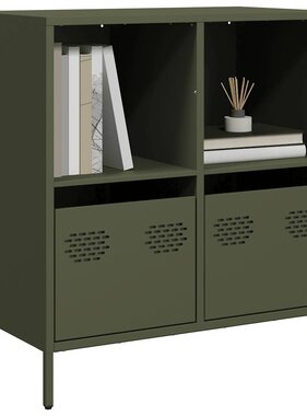 VidaXL Dressoir 68x39x73,5 cm koudgewalst staal olijfgroen