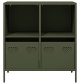 VidaXL Dressoir 68x39x73,5 cm koudgewalst staal olijfgroen
