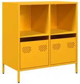 VidaXL Dressoir 68x39x73,5 cm koudgewalst staal mosterdgeel