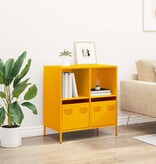 VidaXL Dressoir 68x39x73,5 cm koudgewalst staal mosterdgeel