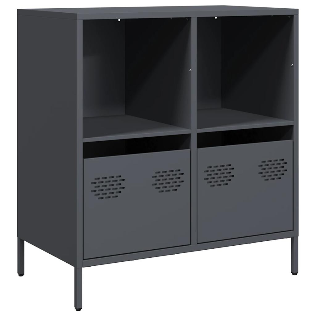 VidaXL Dressoir 68x39x73,5 cm koudgewalst staal antracietkleurig
