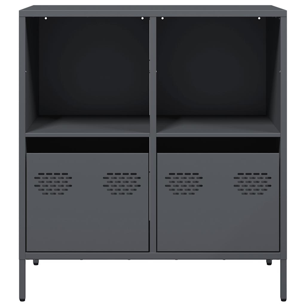 VidaXL Dressoir 68x39x73,5 cm koudgewalst staal antracietkleurig