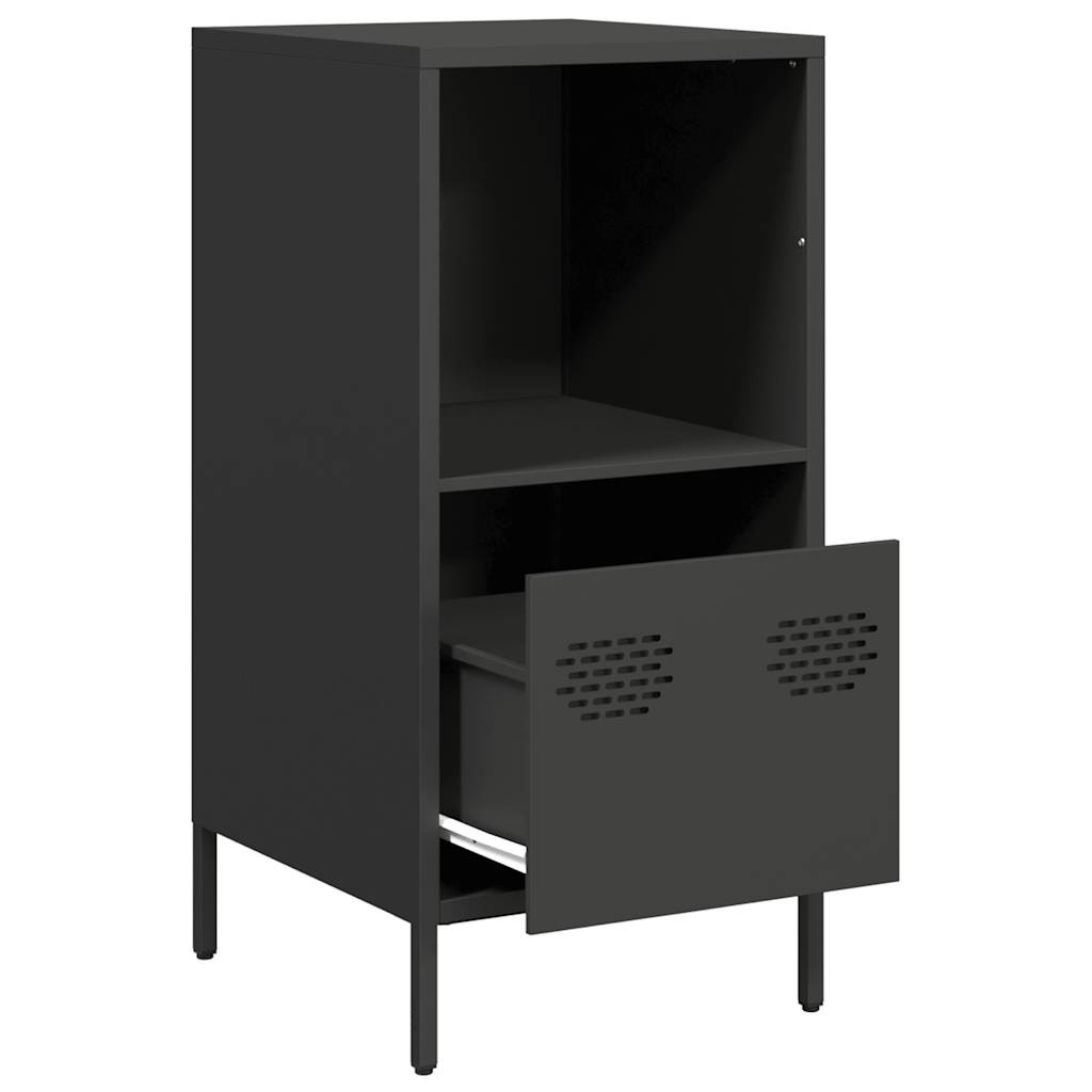 VidaXL Dressoir 35x39x73,5 cm koudgewalst staal zwart