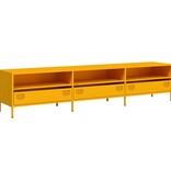 VidaXL Tv-meubel 202x39x43,5 cm koudgewalst staal mosterdgeel