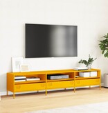 VidaXL Tv-meubel 202x39x43,5 cm koudgewalst staal mosterdgeel