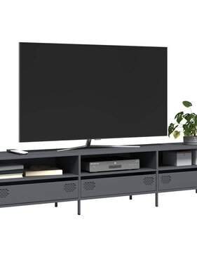 VidaXL Tv-meubel 202x39x43,5 cm koudgewalst staal antracietkleurig