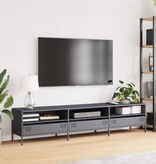 VidaXL Tv-meubel 202x39x43,5 cm koudgewalst staal antracietkleurig