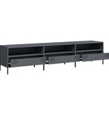 VidaXL Tv-meubel 202x39x43,5 cm koudgewalst staal antracietkleurig