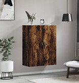 VidaXL Wandkast 69,5x34x90 cm bewerkt hout gerookt eikenkleurig