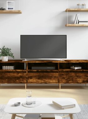 VidaXL Tv-meubel 150x30x44,5 cm bewerkt hout gerookt eikenkleurig