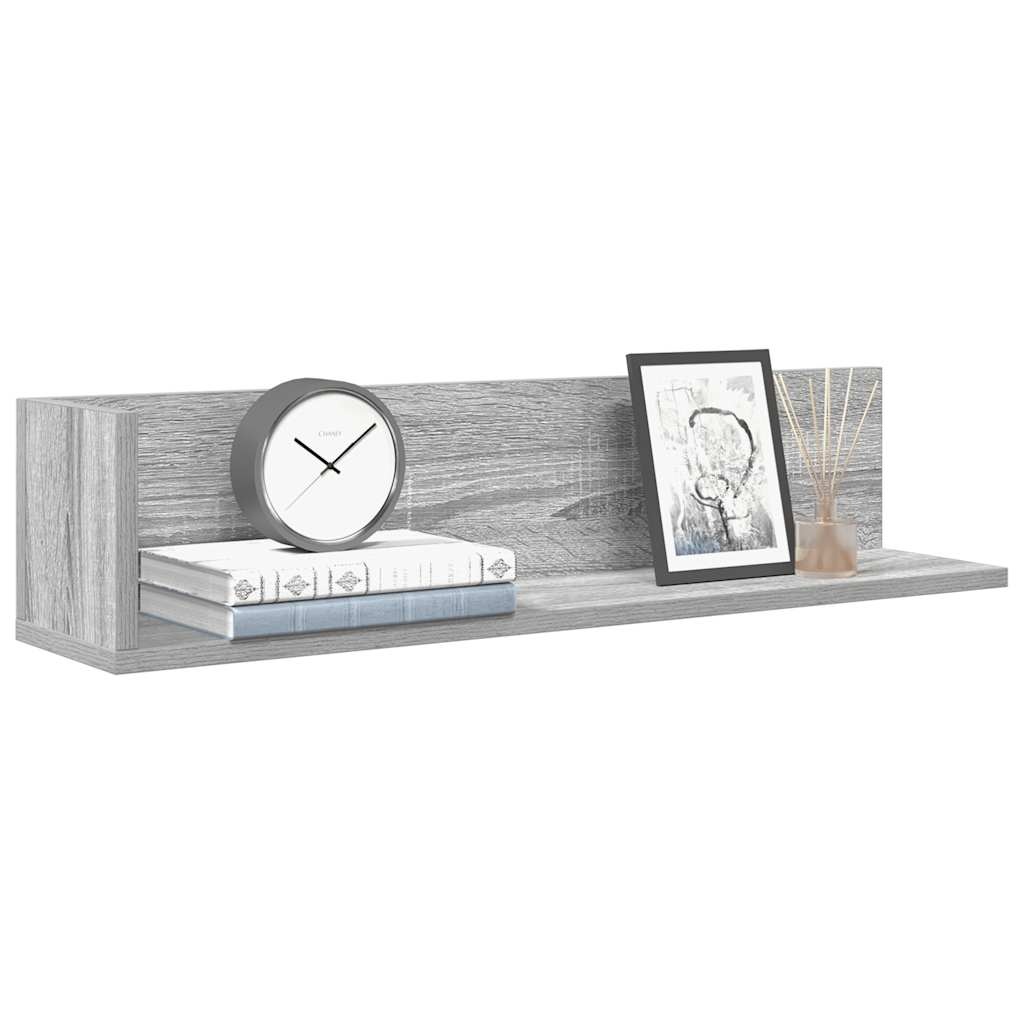VidaXL Wandschappen 2 st 75x16,5x16,5 cm bewerkt hout grijs sonoma
