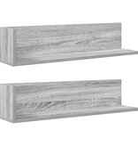 VidaXL Wandschappen 2 st 75x16,5x16,5 cm bewerkt hout grijs sonoma