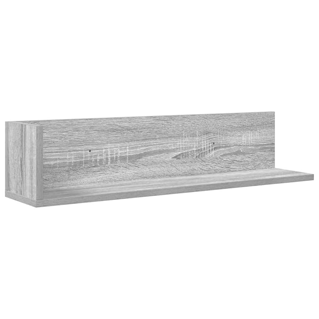VidaXL Wandschappen 2 st 75x16,5x16,5 cm bewerkt hout grijs sonoma