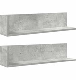 VidaXL Wandschappen 2 st 75x16,5x16,5 cm bewerkt hout betongrijs