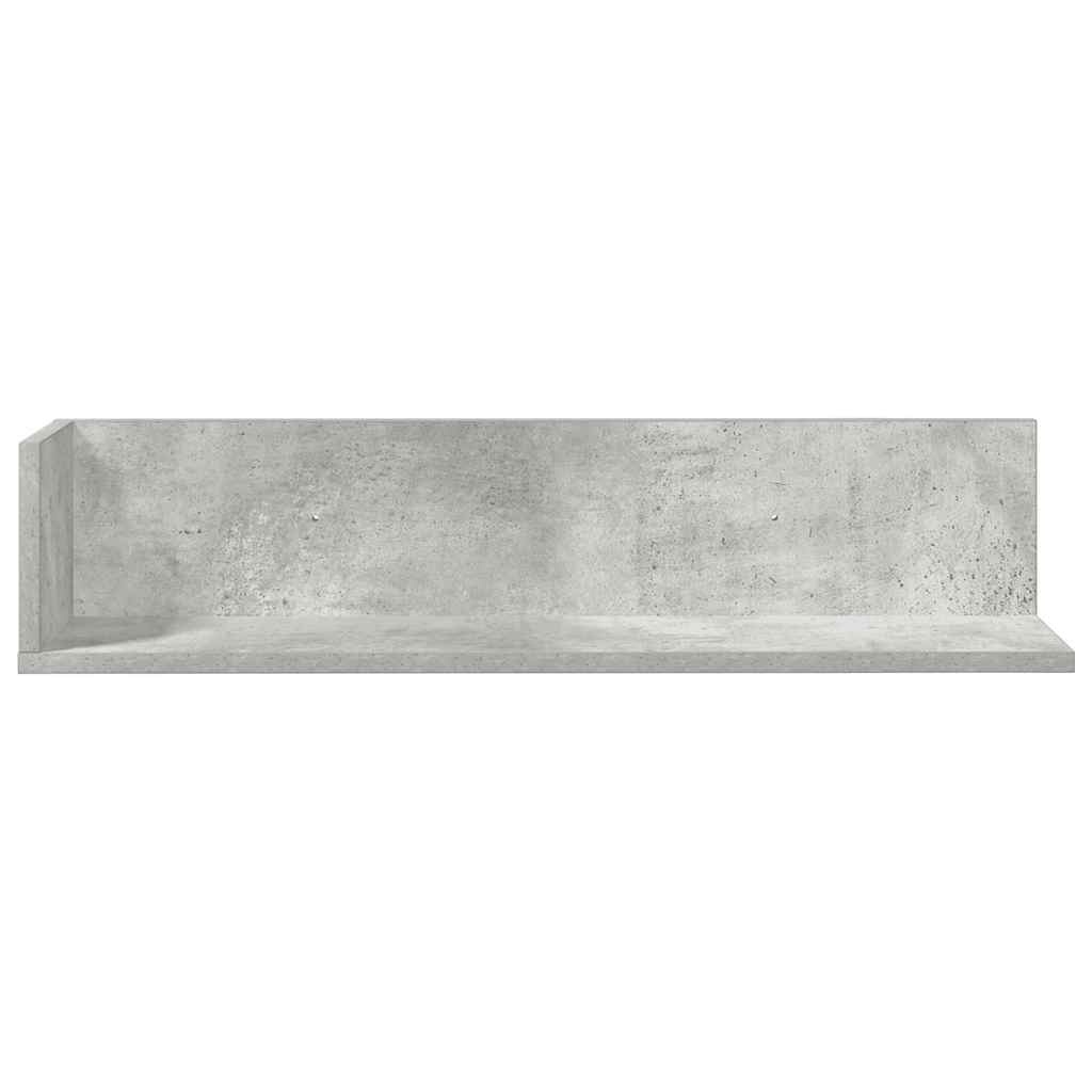 VidaXL Wandschappen 2 st 75x16,5x16,5 cm bewerkt hout betongrijs