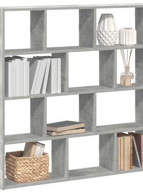 VidaXL Wandschap kubus 12 vakken bewerkt hout betongrijs