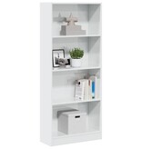 VidaXL Boekenkast 60x24x143 cm bewerkt hout hoogglans wit