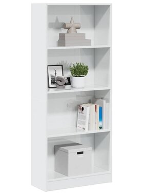 VidaXL Boekenkast 60x24x143 cm bewerkt hout hoogglans wit