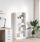 VidaXL Boekenkast 60x24x143 cm bewerkt hout hoogglans wit