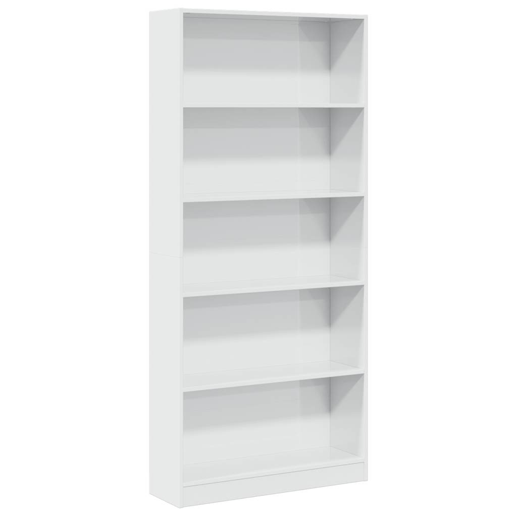 VidaXL Boekenkast 80x24x176 cm bewerkt hout hoogglans wit