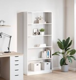 VidaXL Boekenkast 80x24x176 cm bewerkt hout hoogglans wit