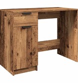 VidaXL Bureau 100x50x75 cm bewerkt hout oud houtkleurig