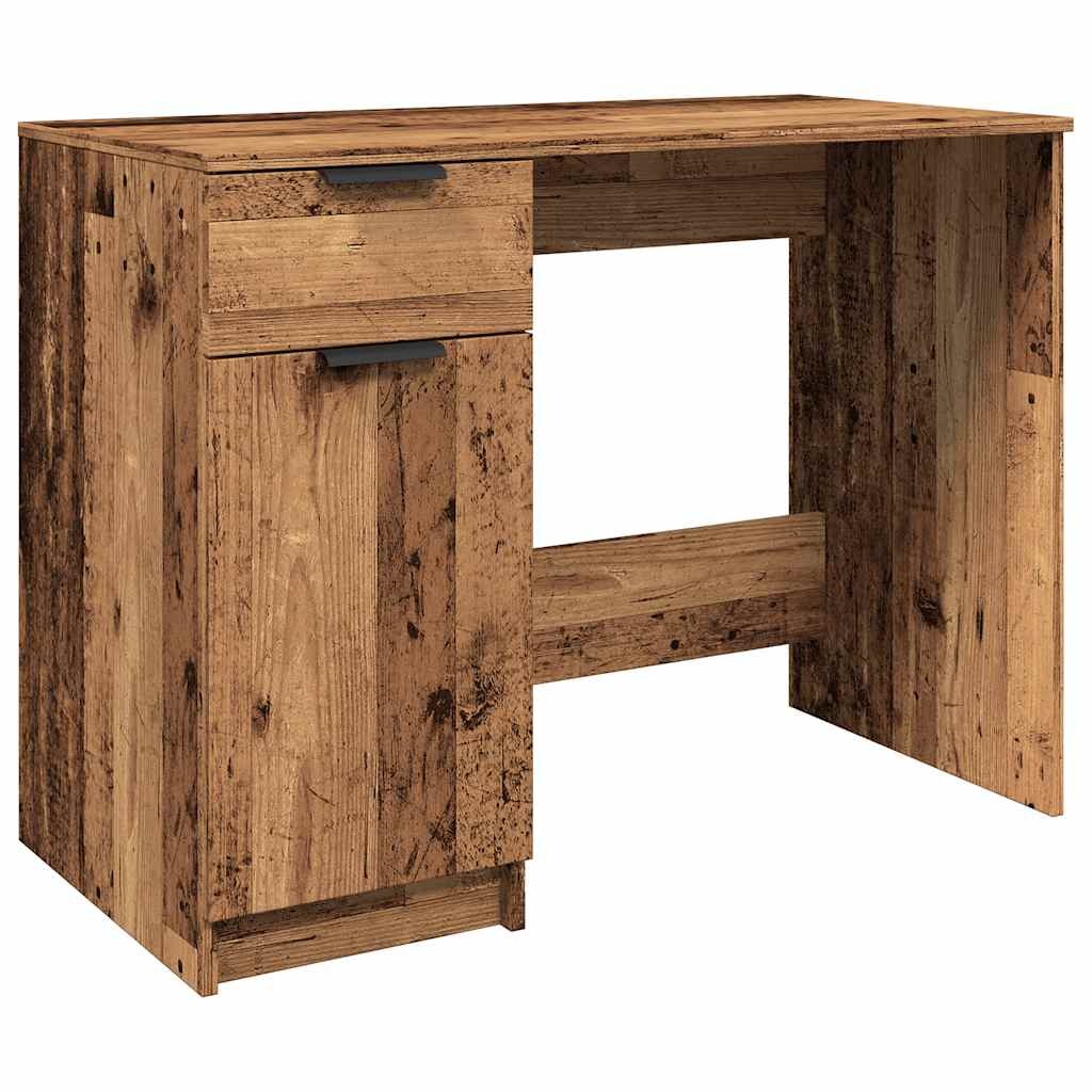 VidaXL Bureau 100x50x75 cm bewerkt hout oud houtkleurig